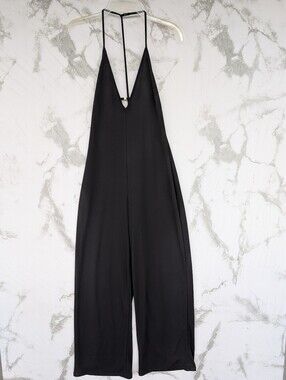 Vintage Victorias Secret Black V Neck Jumpsuit Pant Romper Size XS